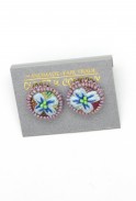 Embroidered Flower Studs